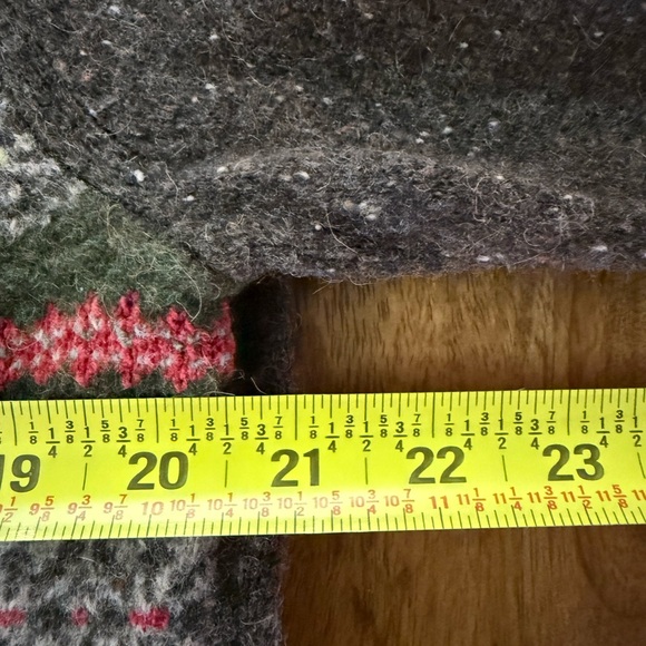 Eddie Bauer Nordic Fair Isle Green Lamb's Wool Camel Hair Sweater Size L Tall - Picture 8 of 9